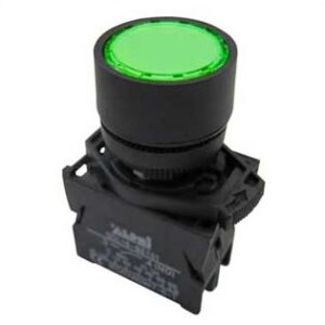 Pulsante Piatto Luminoso Verde Da Pannello 24V NO